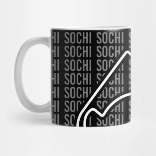 Sochi - F1 Circuit - Black and White Mug